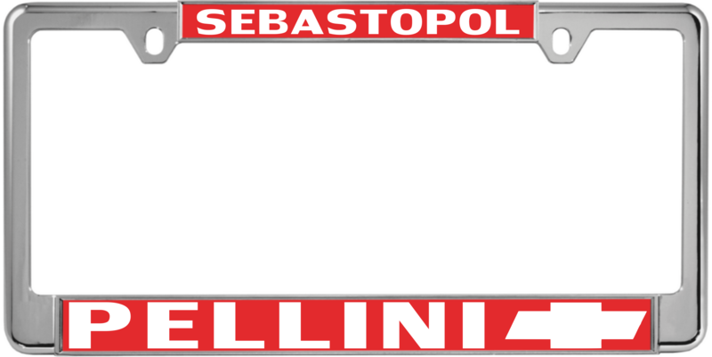 Pellini - metal custom license plate frame
